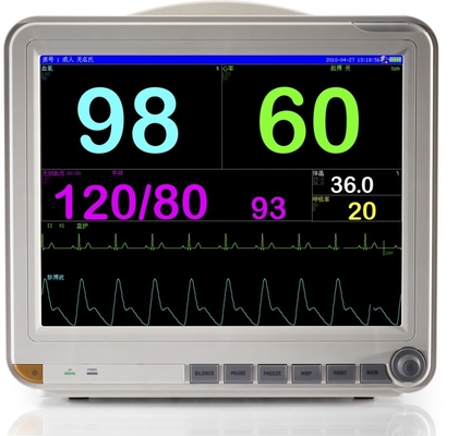 Monitor paziente di Multi-parametro portatile a 15 pollici con ECG, RESP, NIBP, IMPIEGATI, ora